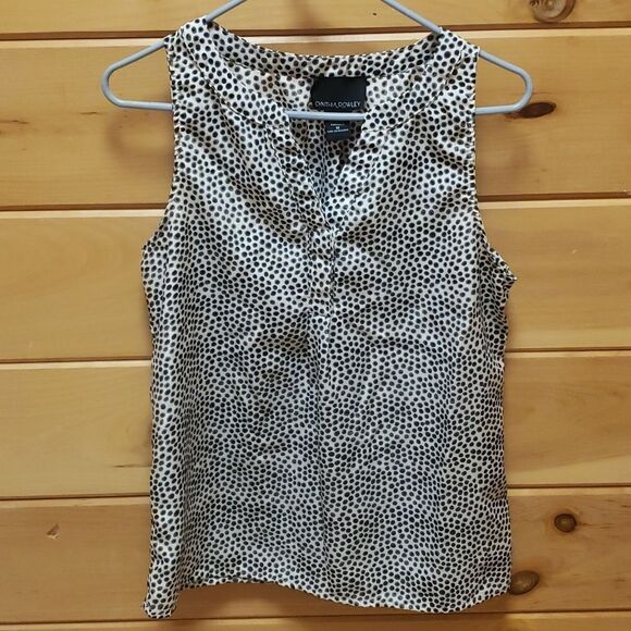 Cynthia Rowley White and Black Polka Dot Top - Picture 1 of 5